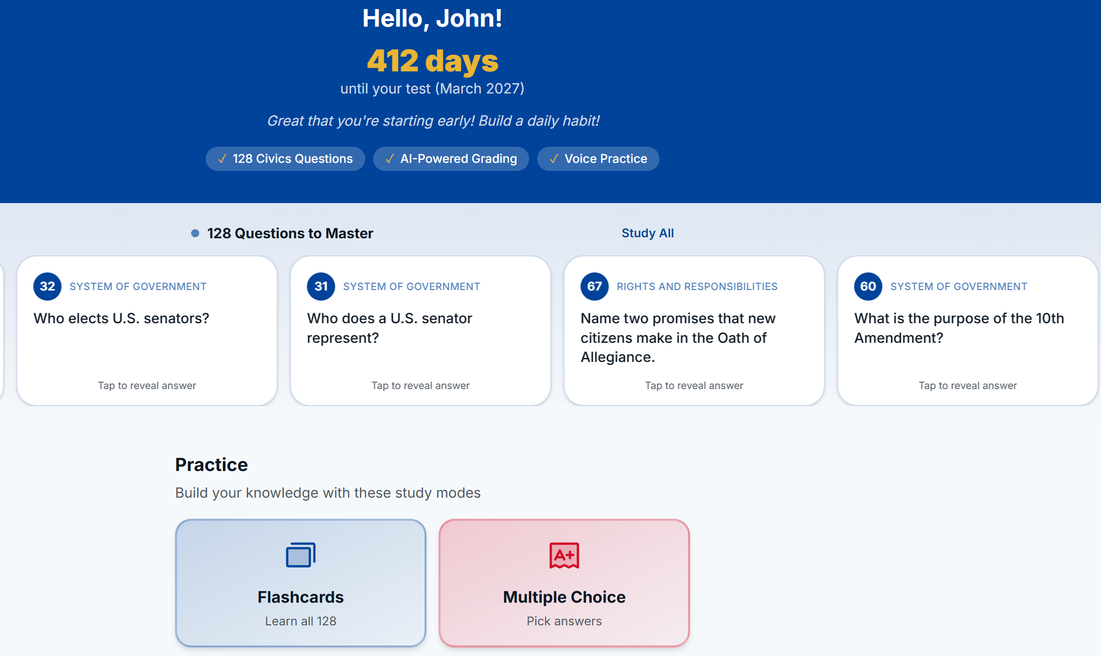 US Citizenship AI Assistant screenshot 1