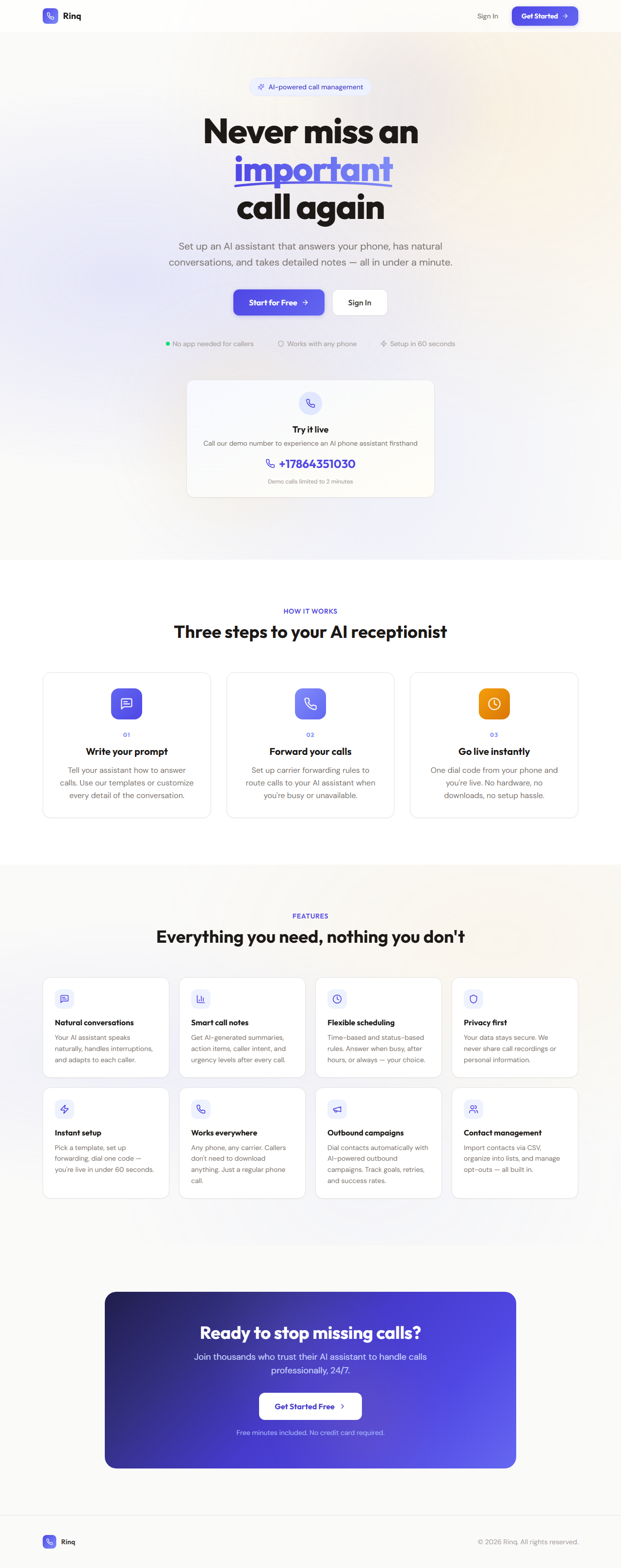 Rinq - AI Phone Assistant screenshot 1